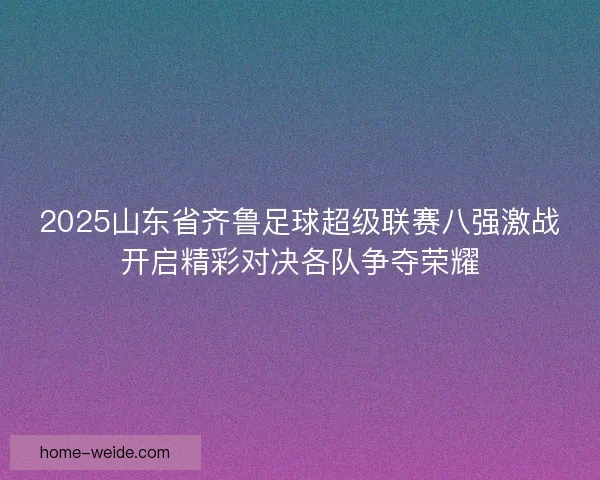 2025山东省齐鲁足球超级联赛八强激战开启精彩对决各队争夺荣耀